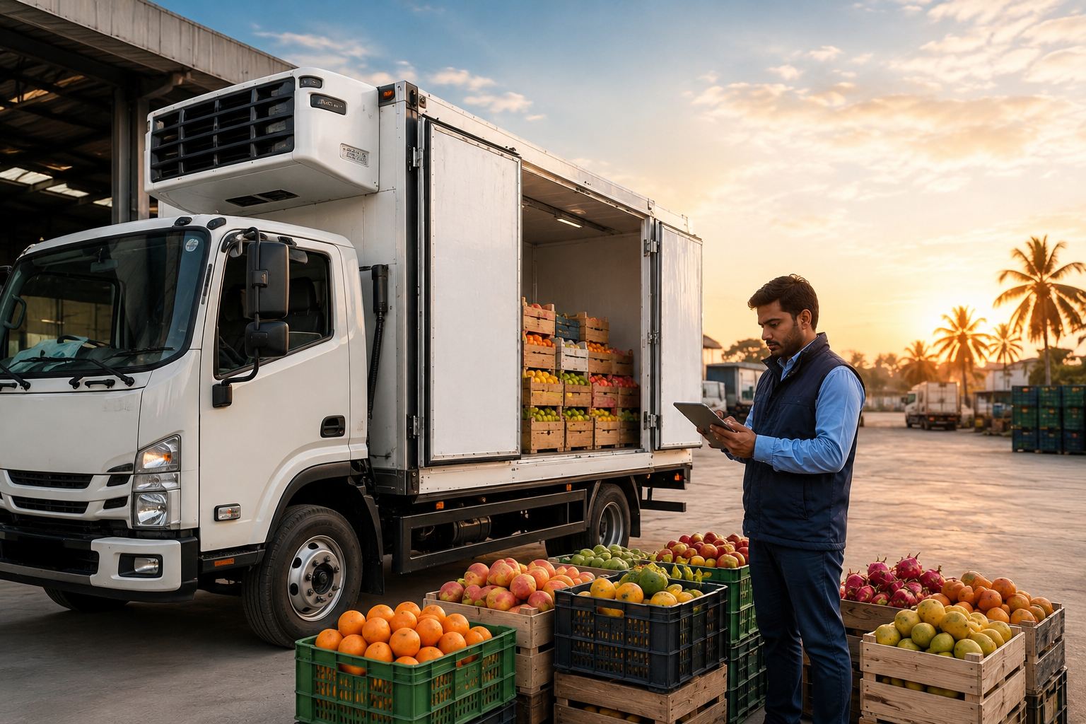 fruit transport using reefer trucks and cold chain logistics to preserve fresh produce